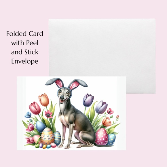 Greyhound Easter Cards, Dog Bunny Ears, Blank Note Set, Rescue Support - Picture 3 of 7